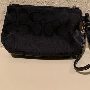 Coach black makeup bag wristlet